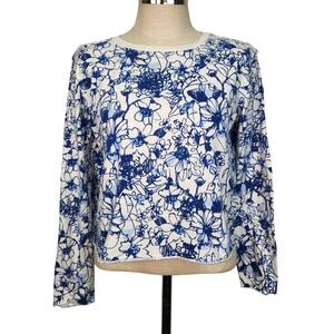 Maeve Blue Floral Long Sleeve Top